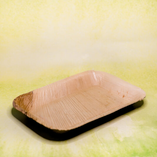 Palmilehest Ristkülikukujuline Taldrik 24 x 16 cm 25tk/pk