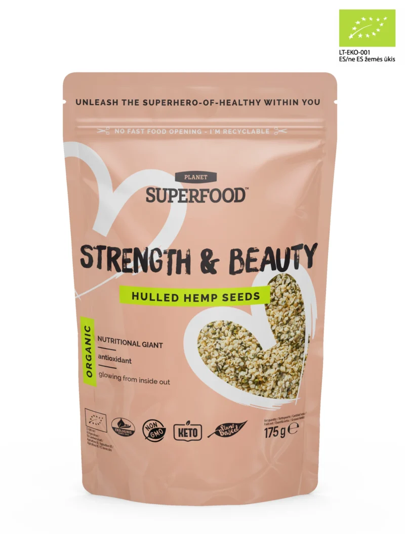 Kooritud Kanepiseemned Strenght & Beauty 175g BIO