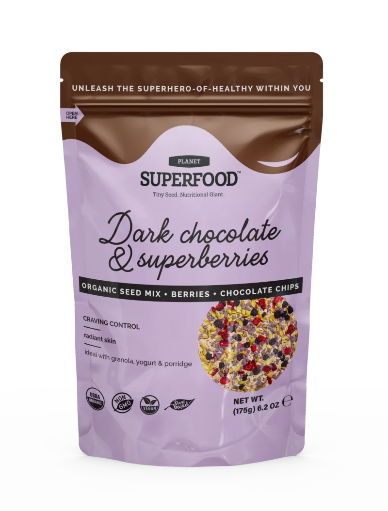 Seemnesegu Tumeda Šokolaadi & Marjadega 175g BIO